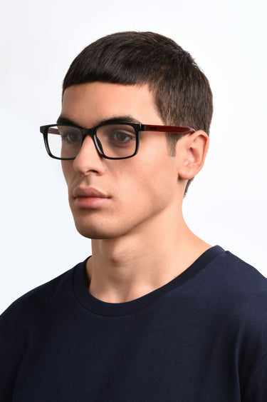 Premium Men Hugo Eyeglasses: HG 1163 - Black - SpecSMART Eye Clinic (Diagonal Face View)